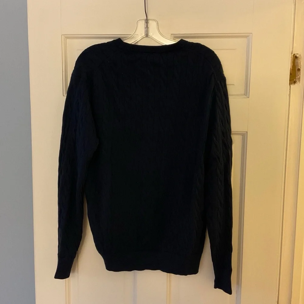 NEW J.Crew‎ Cotton cable crewneck sweater Navy Blue Men’s Size M NWOT Preppy